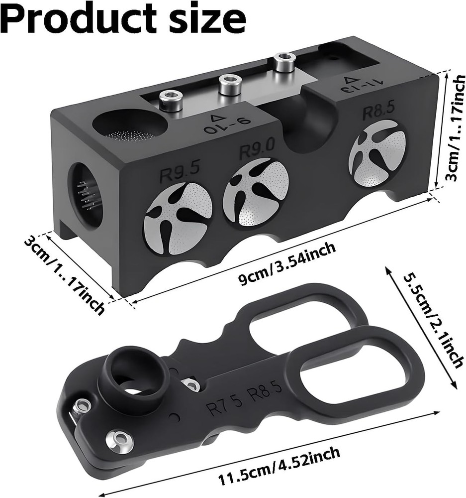 11-in-1 Pool Cue Tips Replacement Kit, Billiards Tip Shaper, Black
