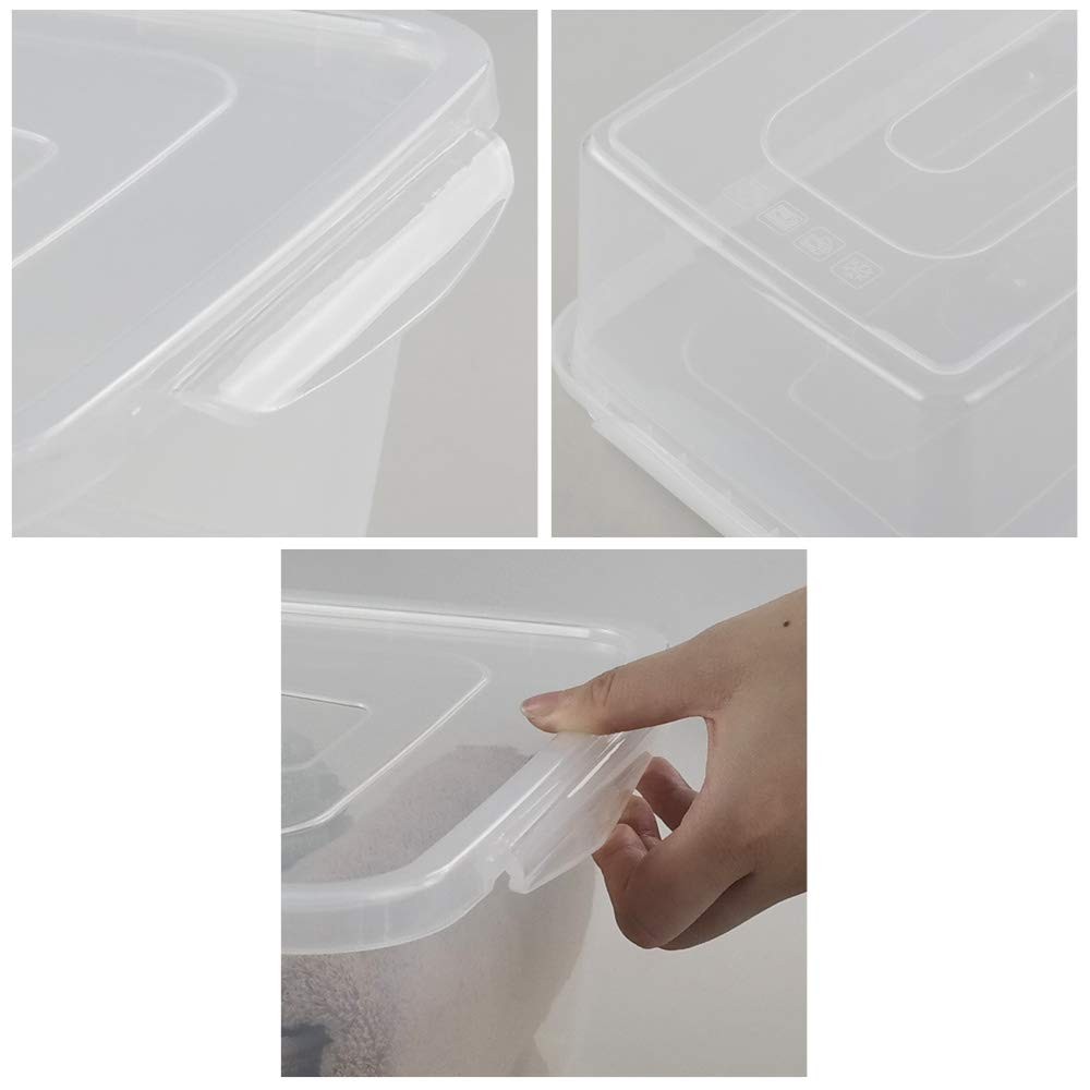 Clear Plastic Storage Bin, 14 Quart Latching Box Container with Lid, 4 Packs