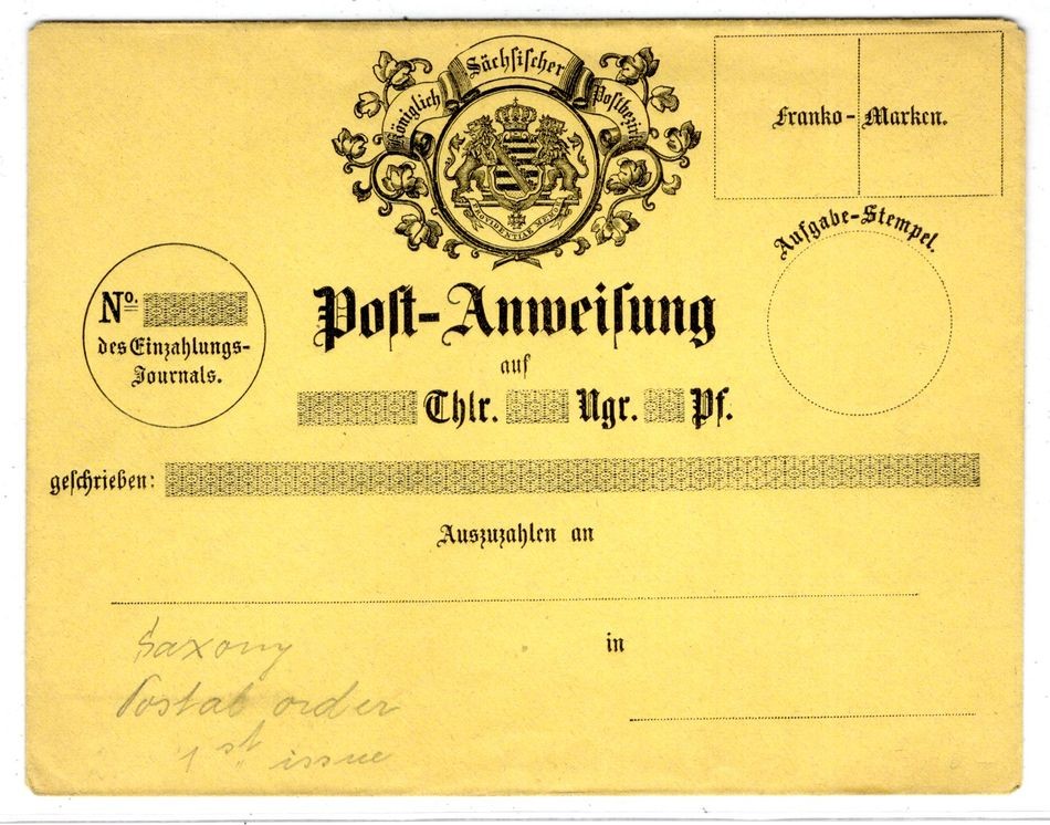 Sachsen Post Instruction Form MNH Post Fresh (GA0980