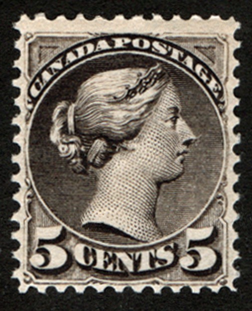Canada  Scott 42  Five Cent Gray  Fine  Mint Lightly Hinged