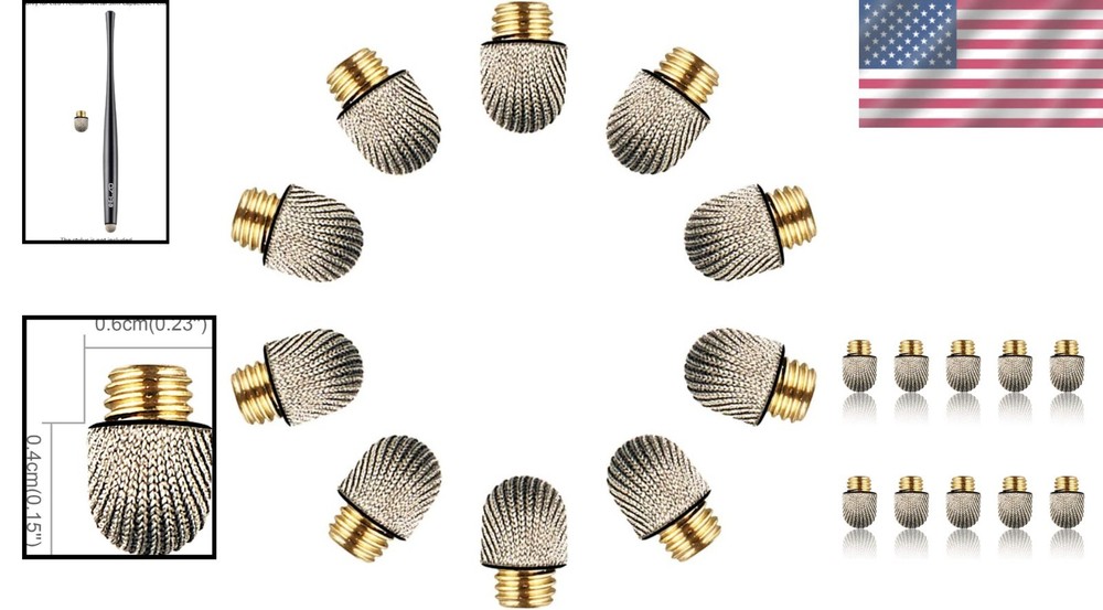 10 Replacement Nanofiber Tips for Metal Stylus - Easy Screw Installation