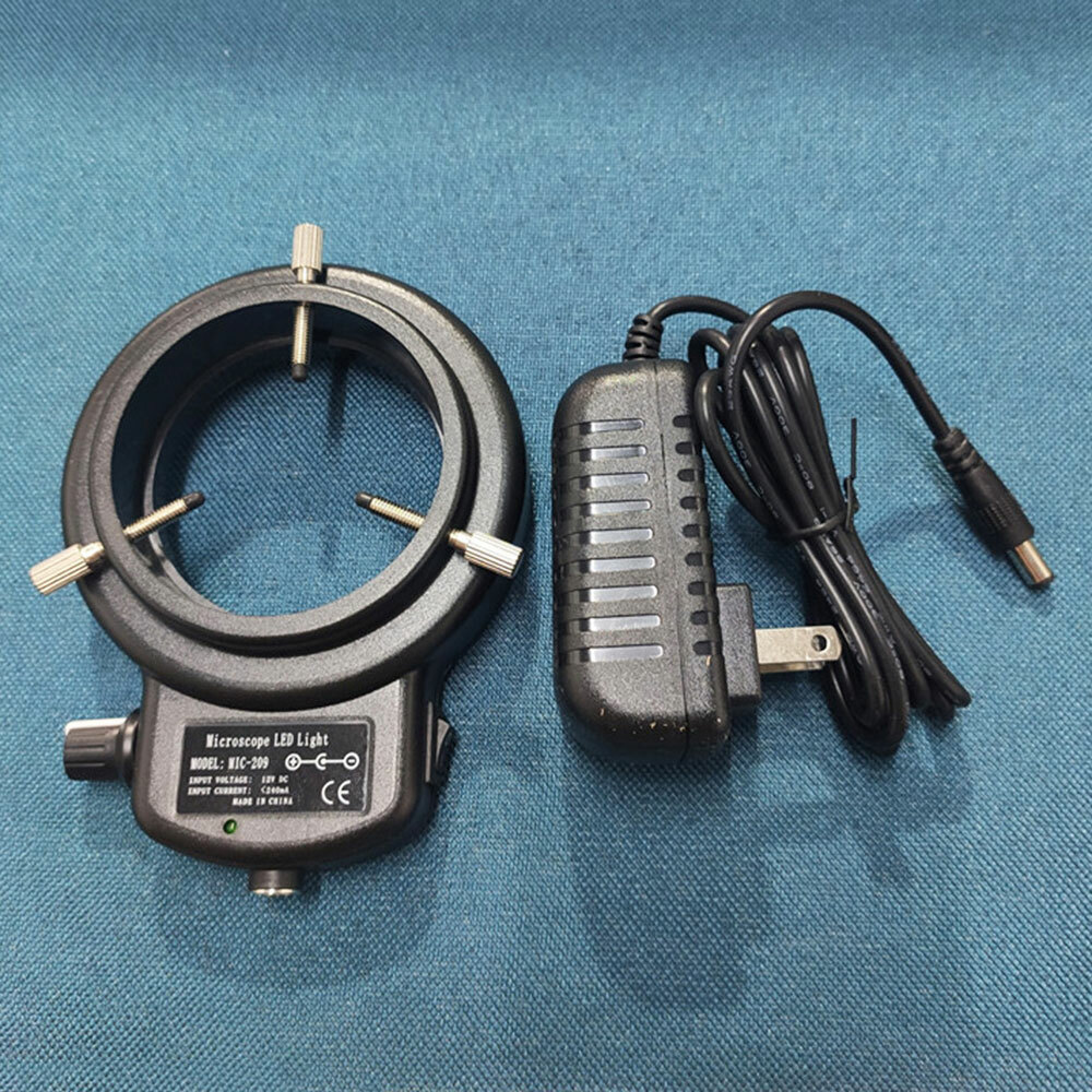 144 LED Bulbs Microscope Ring Light Illuminator Lamp US Plug Adjustable Control