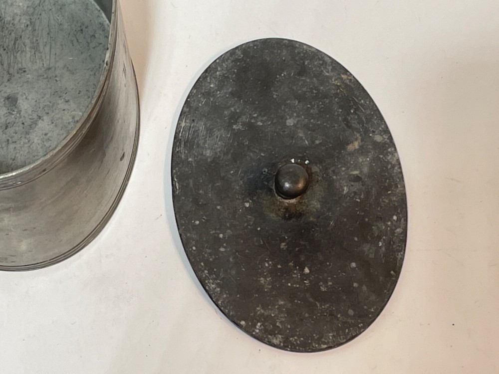 ANTIQUE PEWTER TOBACCO BOX / CONTAINER