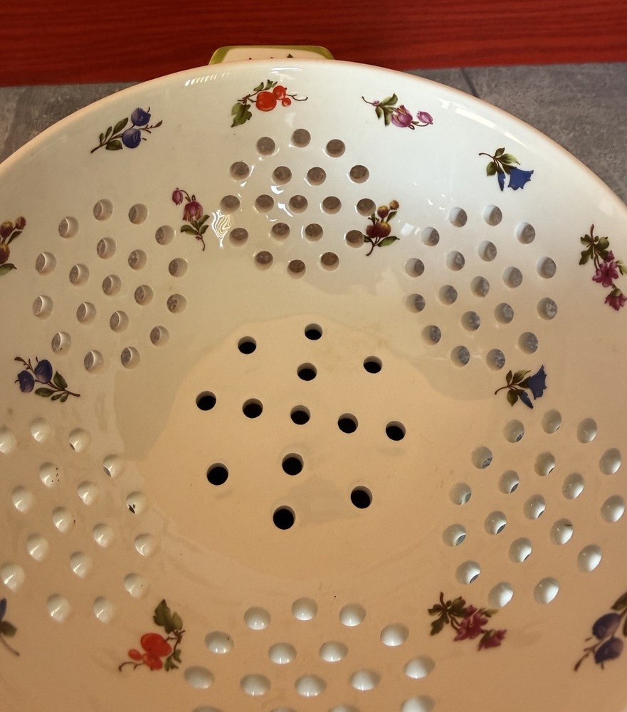 Porcelain Strainer Sieve Colander Floral Pattern