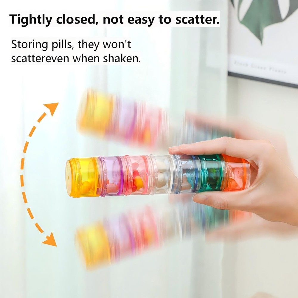 7 Day Stackable Pill Organizers Round Pill Tower Boxes with Lids for Supplements