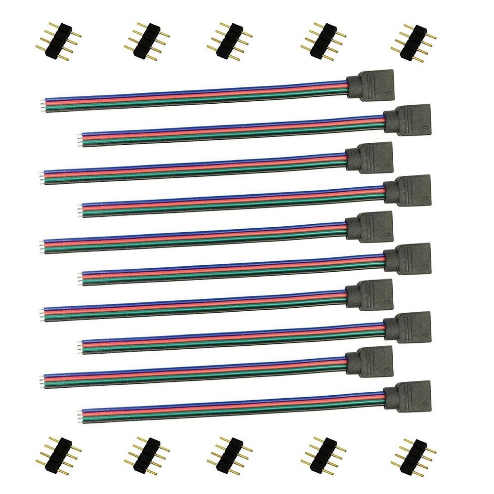 TronicsPros RGB LED Strip Connector 4 Pin Tape Controller...