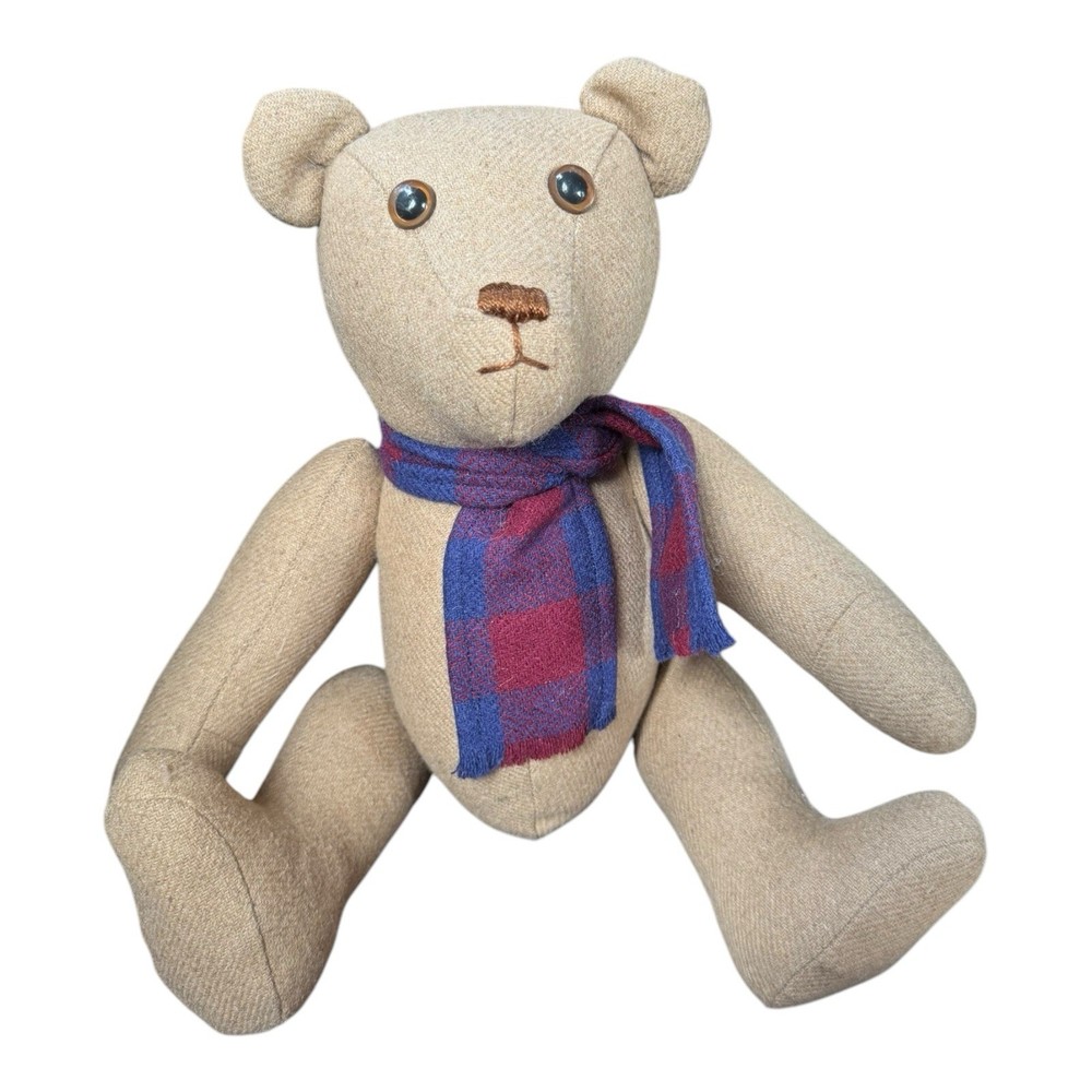 Vintage Handmade Teddy Bear Stuffed Jointed 14”