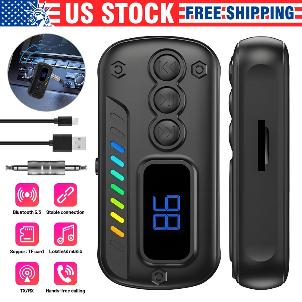 Bluetooth Receiver 3.5mm AUX Car Adapter Wireless Audio Receiver for Home Stereo