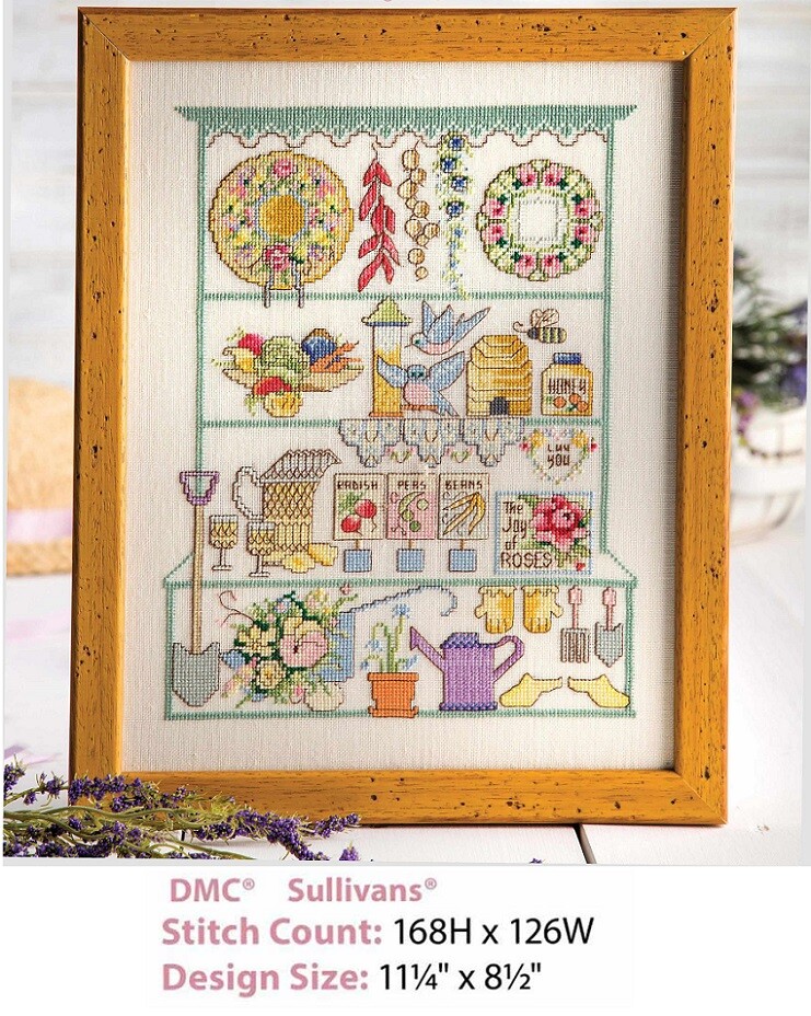 GARDEN CUPBOARD  CROSS STITCH  PATTERN ONLY    YD   QEV