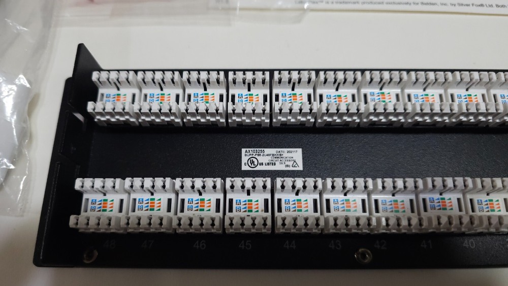Belden AX103255 Cat 6+ Keyconnect 48 Port 2U Punch Down Patch Panel Black