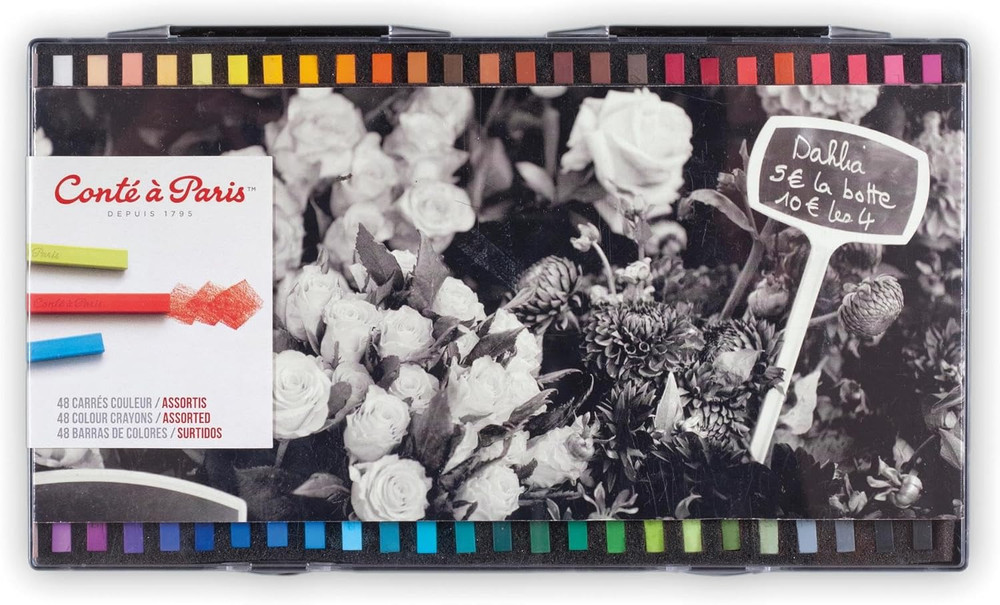 Conte Carres Crayons - 48 Assorted Colours