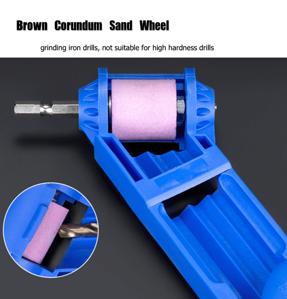 Drill Bit SHARPENER Corundum Grinding Wheel Titanium Portable Powered Tools US
