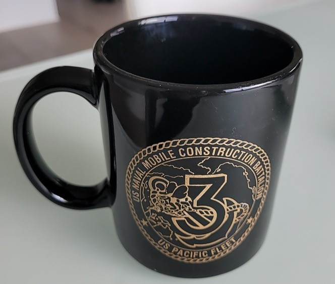 US NAVAL Mobile Construction Battalion Pacific Fleet Cup Mug  Navy