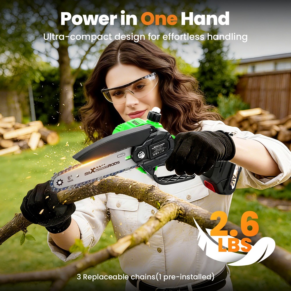 3 Chains for Mini Chainsaw Cordless 21V Battery Powered with Guide Bar Pruning