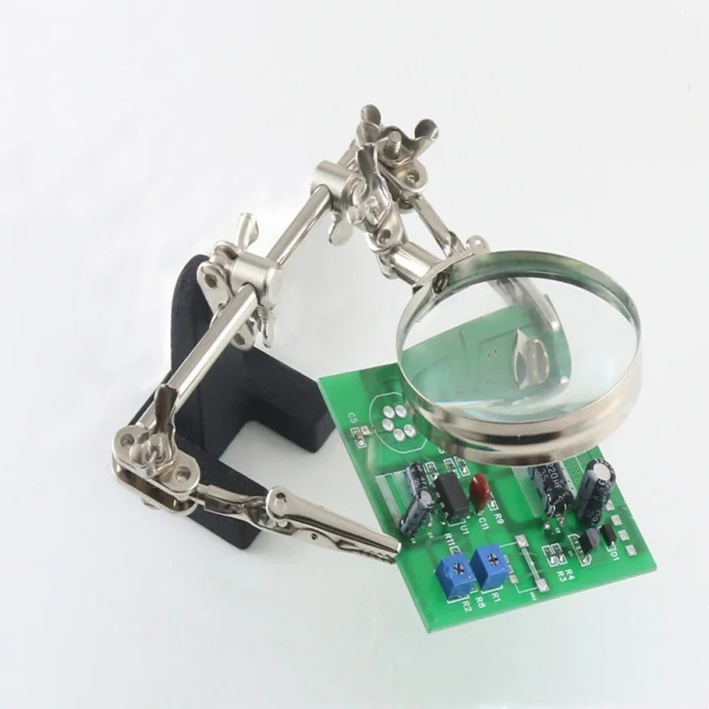 Soldering Iron Stand with Magnifier Third Hand Clamp.
