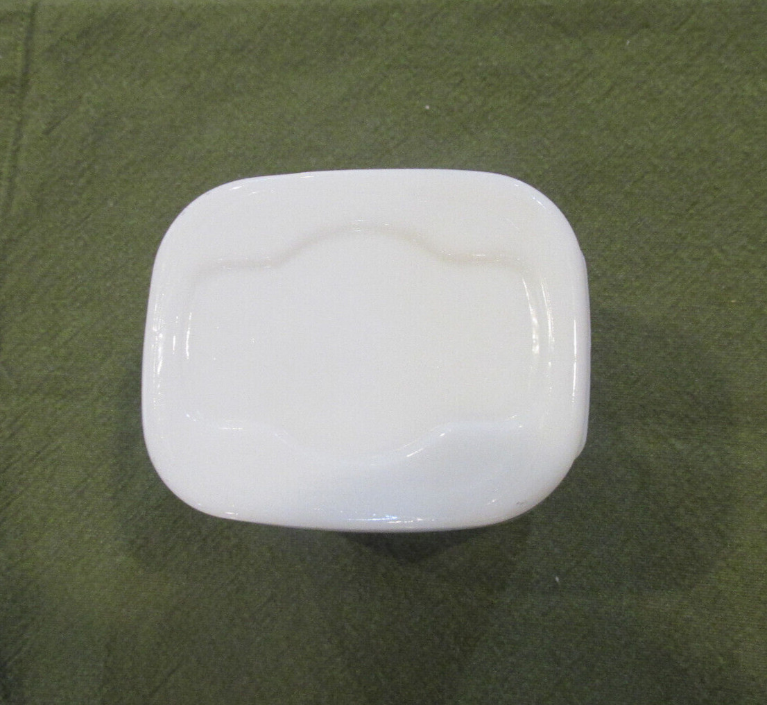 VINTAGE JOHNSON & JOHNSON MILK GLASS BABY CREAM JAR WITH PINK LID