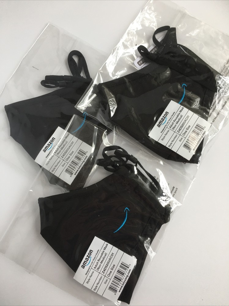 3 Amazon Employee Face Masks Washable Reusable Adjustable, Designed by Luly Yang