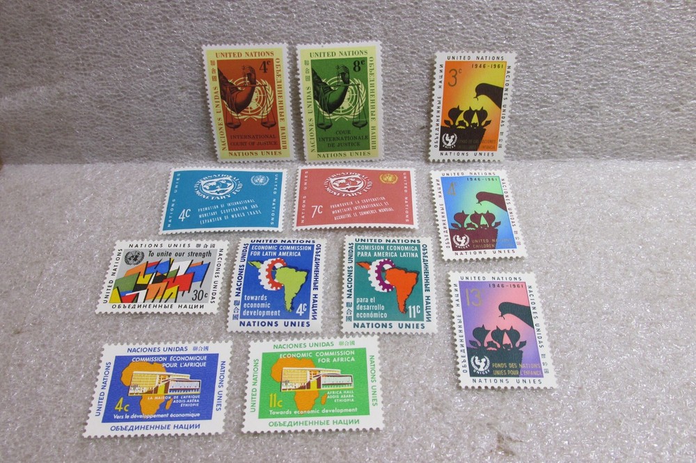ALL of 1961 UNITED NATIONS MNH STAMPS SCOTT #88-99