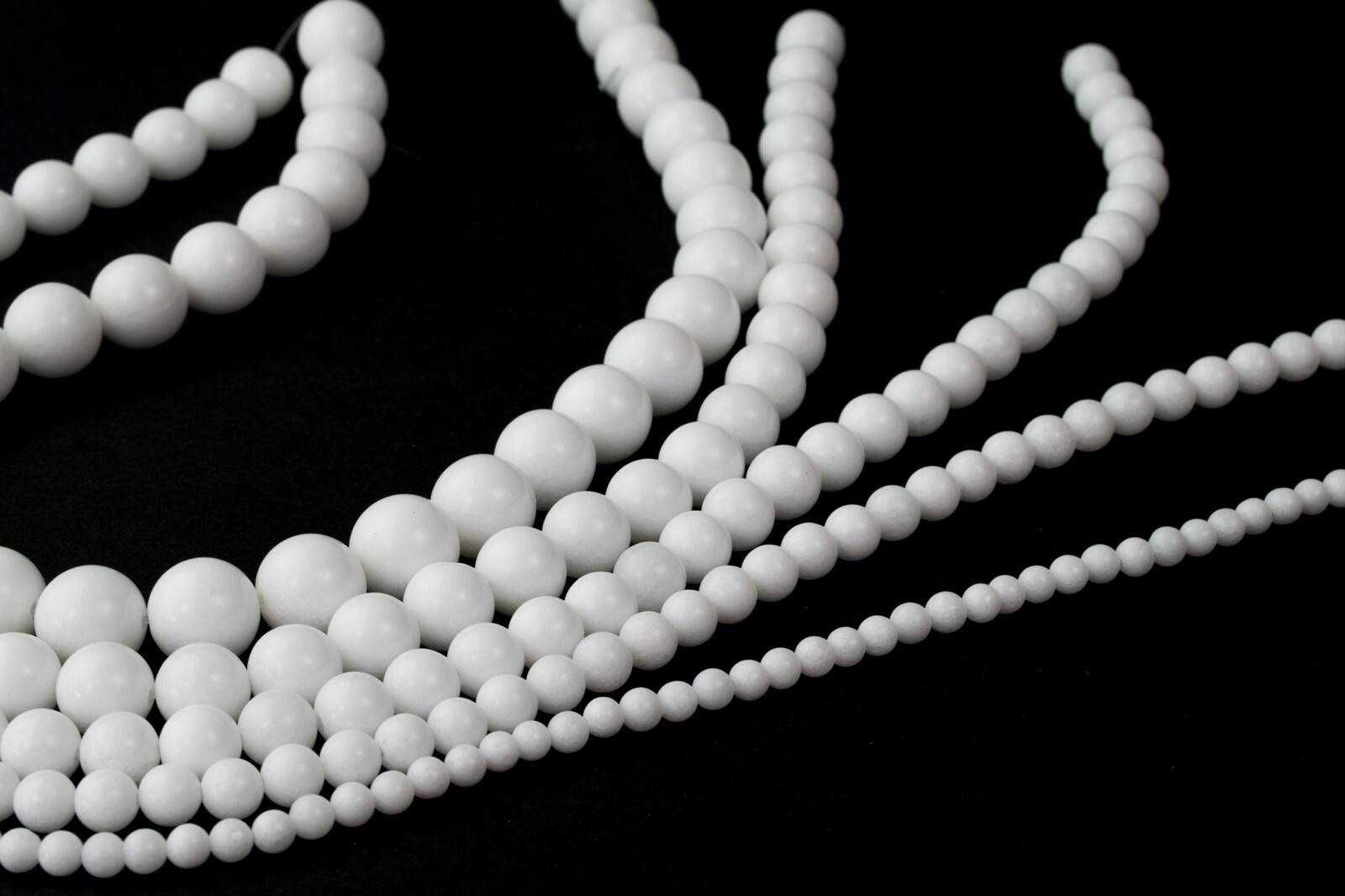 Natural White Jade Beads Strand Round For Jewelry Making 4mm 6mm 8mm 10mm 12mm