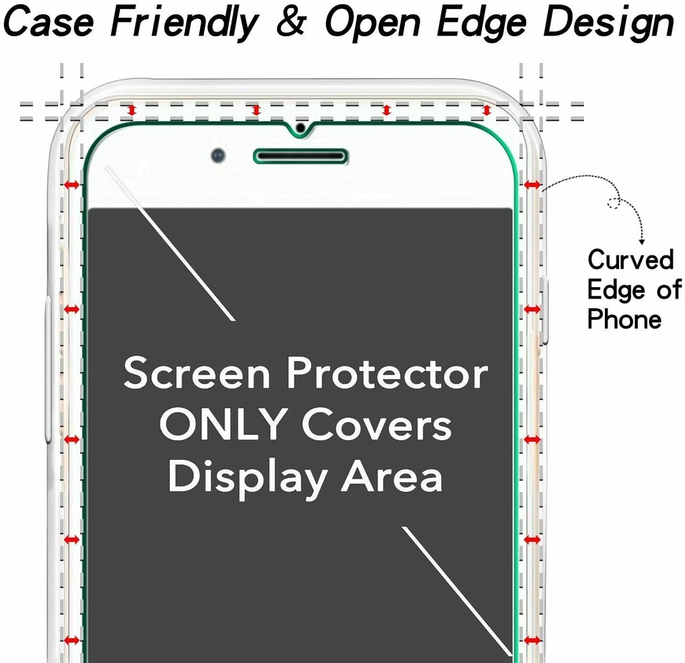 Premium Screen Protector Tempered Glass For iPhone 8 7 Plus Real 3-PACK Clear 9H