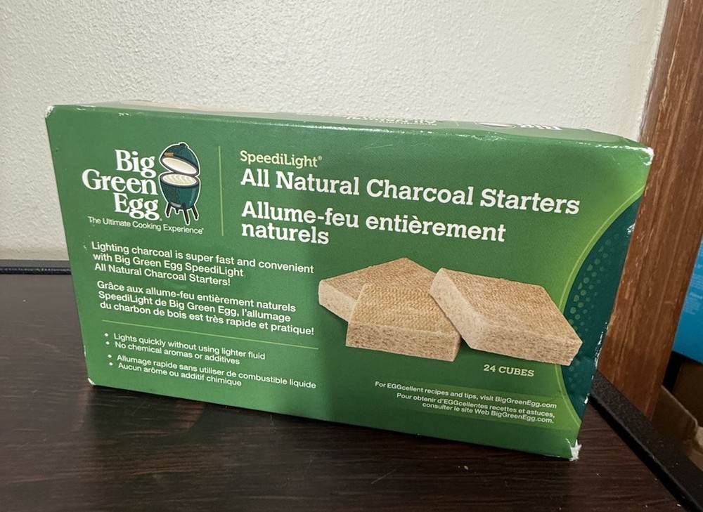 Big Green Egg SpeediLight Natural Charcoal Starters 24 Cubes Box