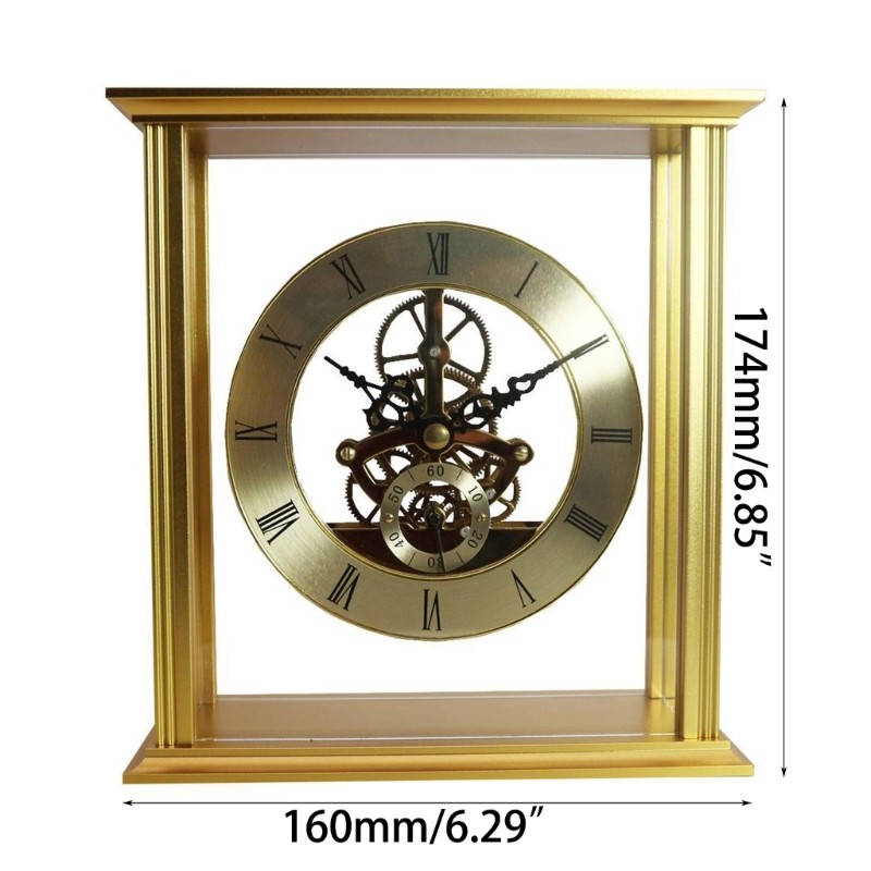 Round Decorative Clock Metal Perspective Movement Wall Clock Accessory Clocks