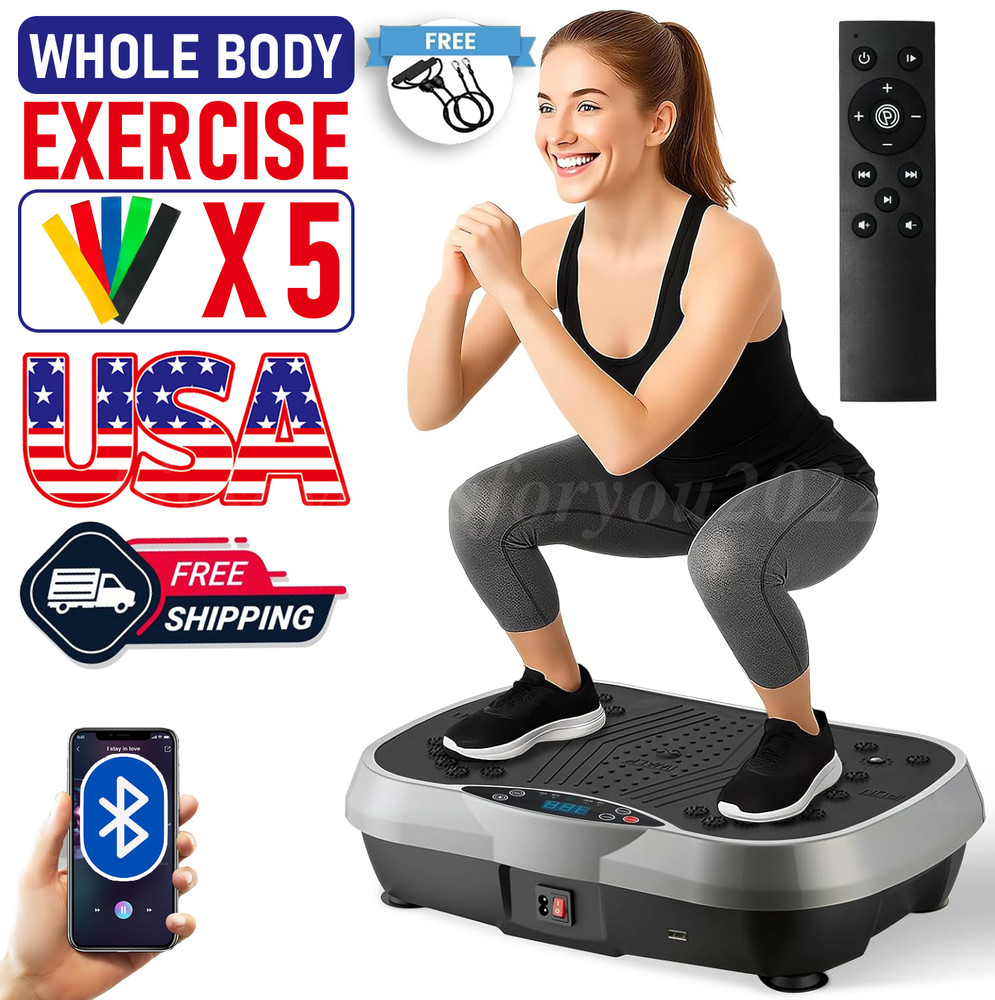 10 AutoMode Vibration Plate Exercise Machine Whole Body Workout Vibrate Platform