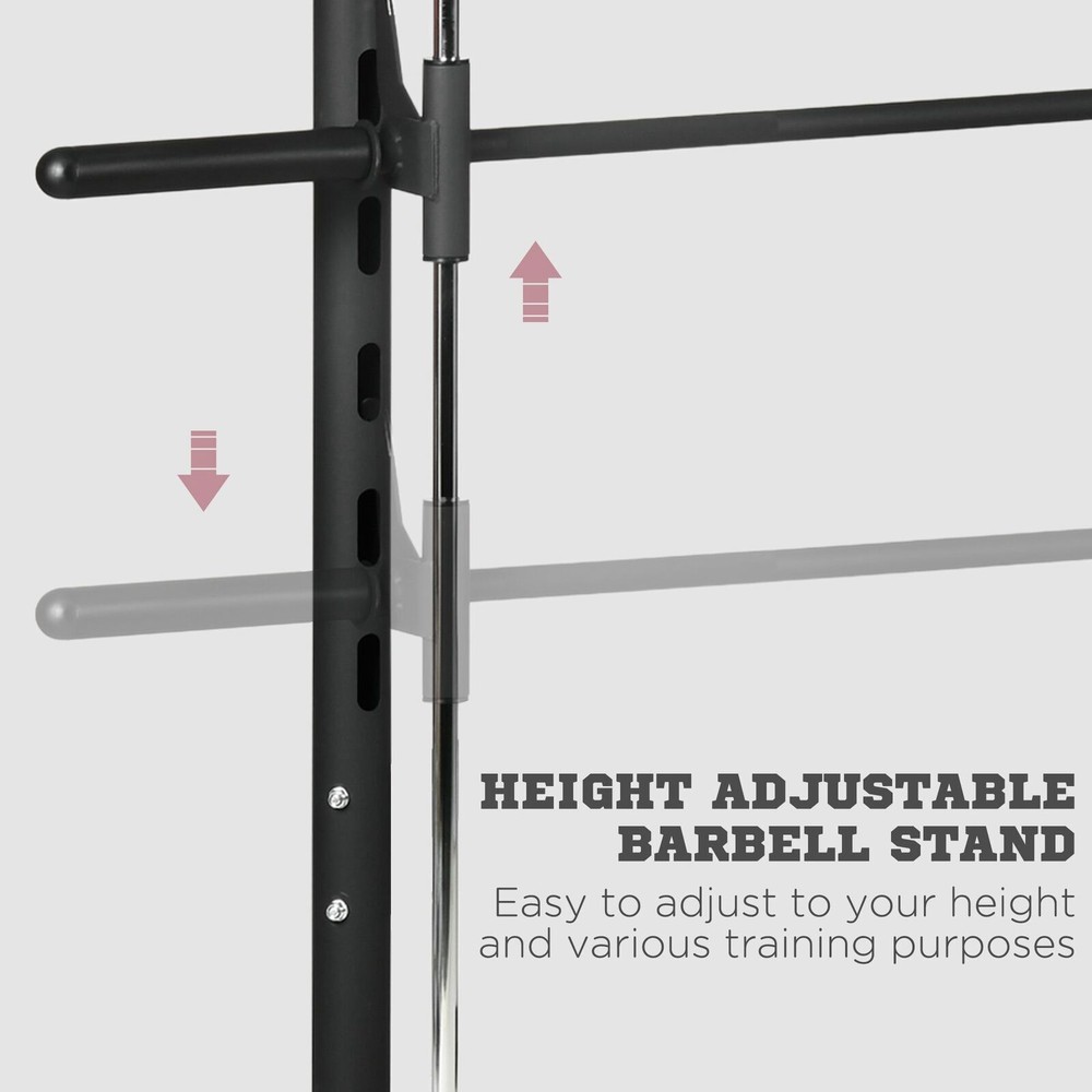 Adjustable Squat Rack with Pull Up Bar Barbell Bench Press Weight Lifting Rack