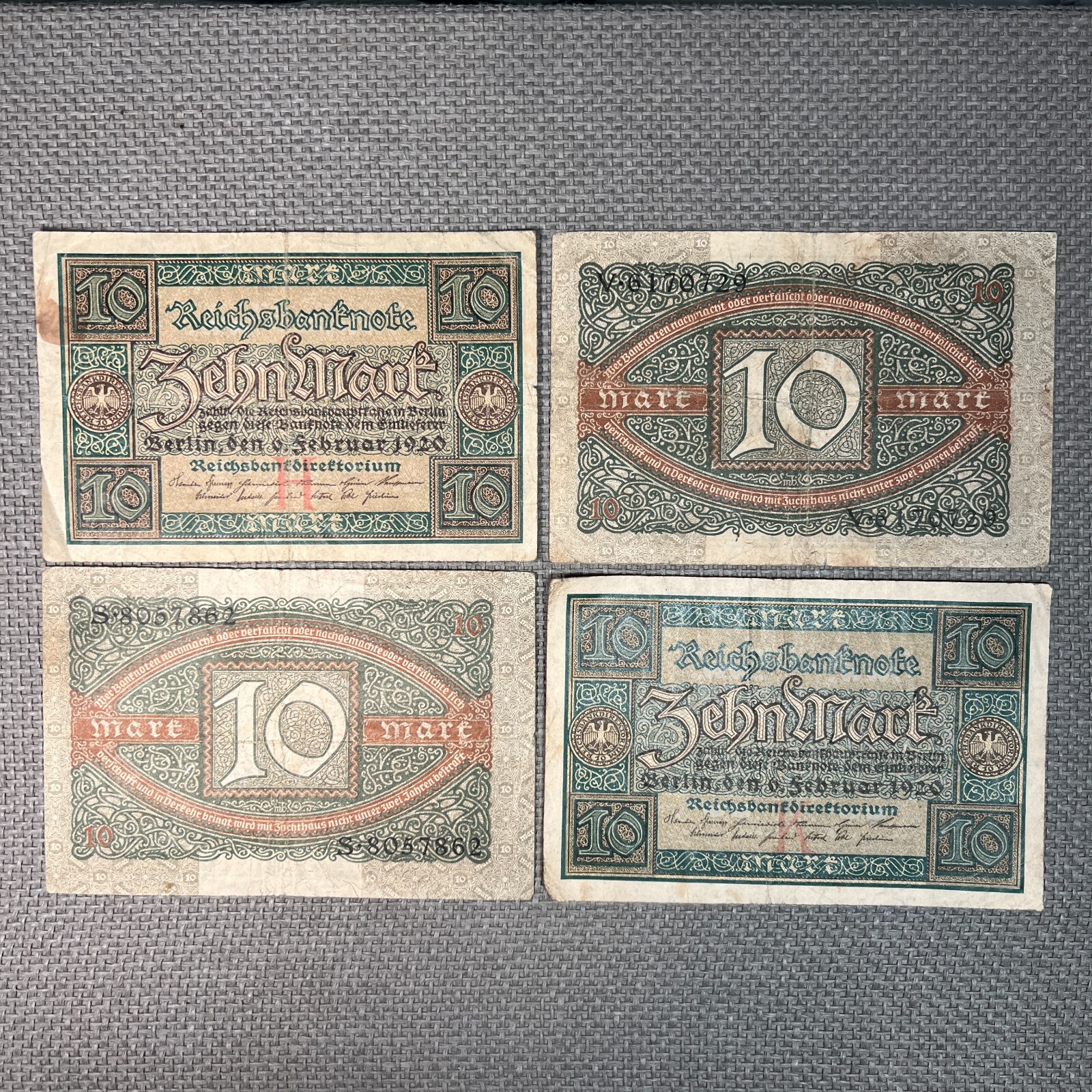 1920 German 10 Mark Banknote **Guaranteed Authentic** Fine Condition Collectable