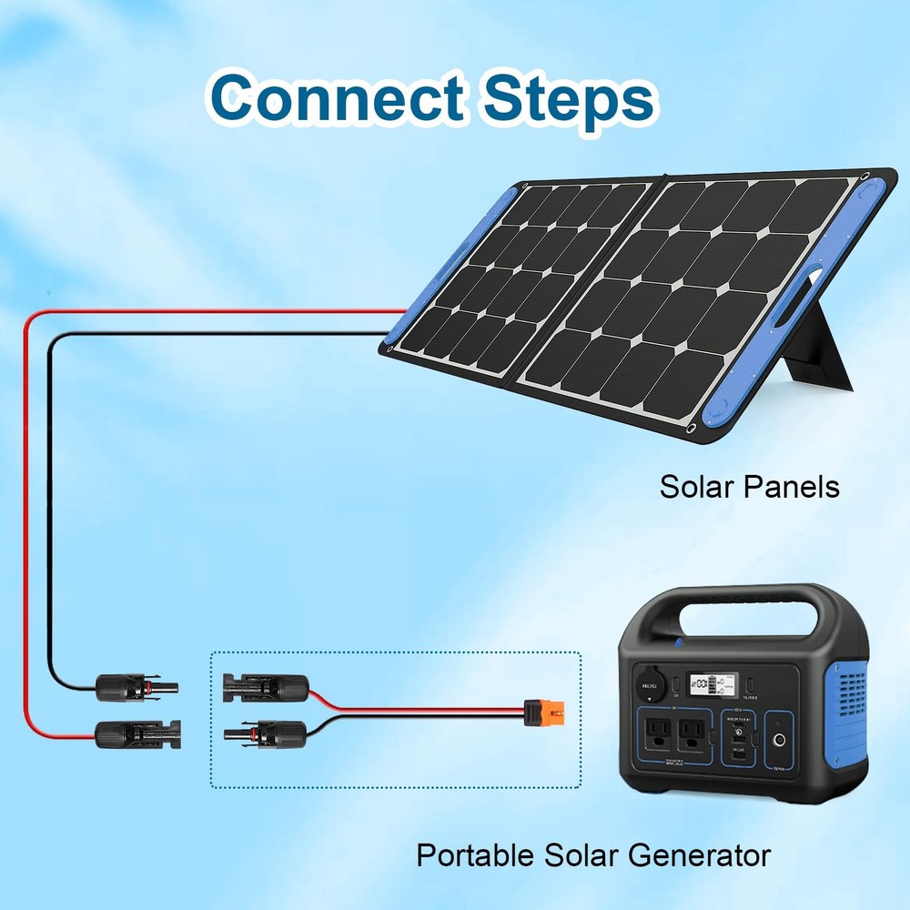 Solar to XT60i Cable 10AWG - MOOKEERF 20FT Panel 20FT,