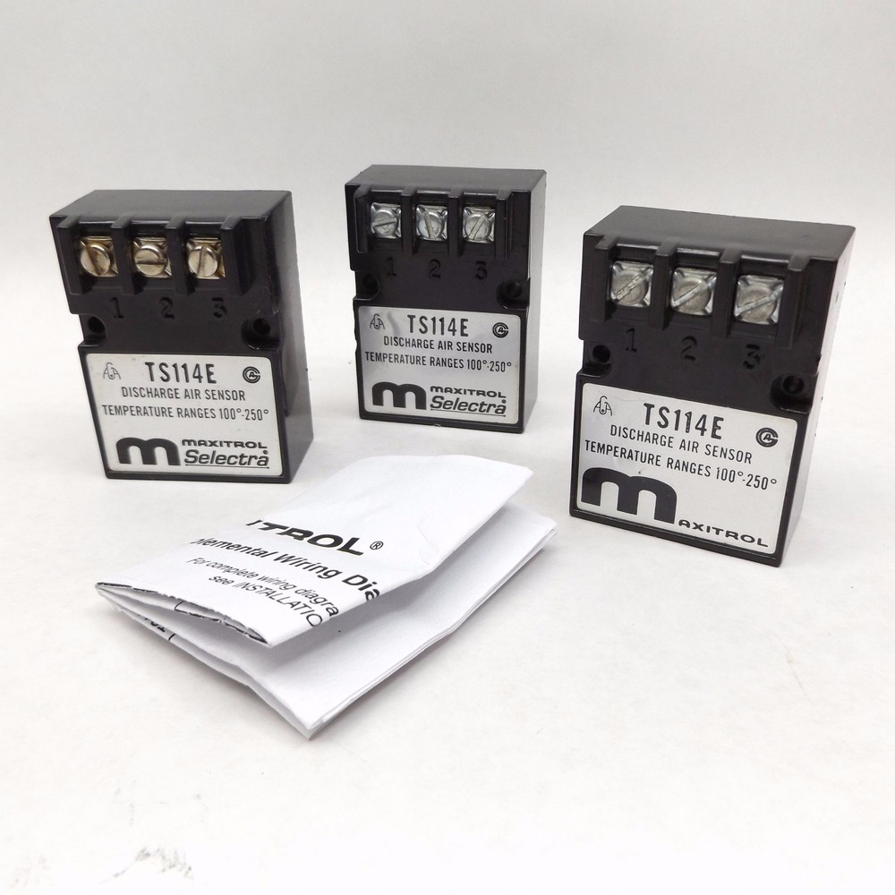 Lot of 3 Maxitrol TS114E Discharge Air Sensor 100–2 50F