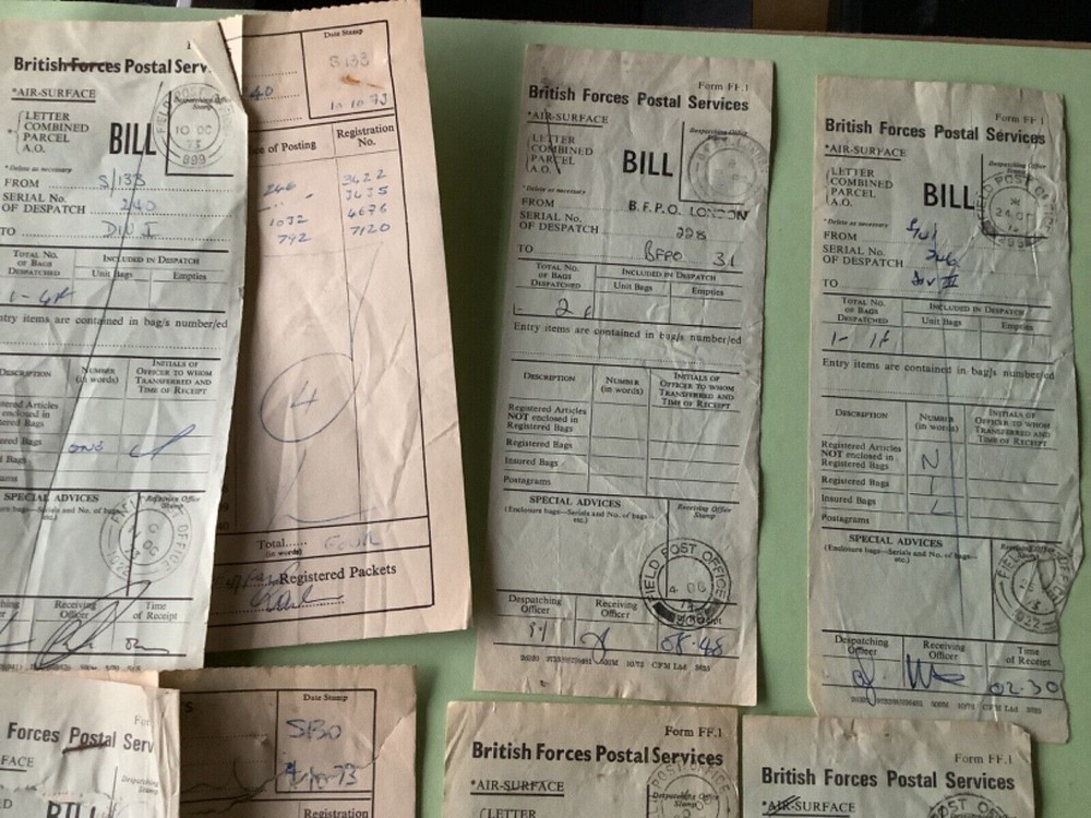 British Forces Postal service Bill 6 items Ref A1688