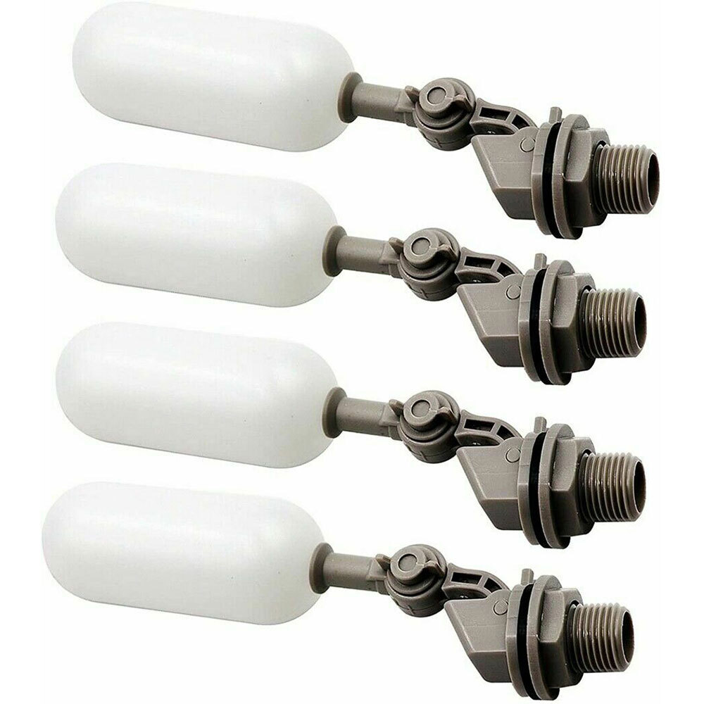 4 Pack Water Float Valve with Adjustable Arm Plastic Water Filter Float 1/2 Inch