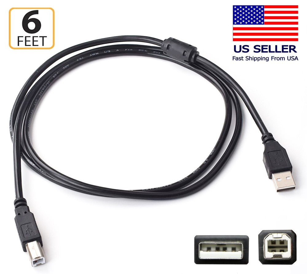 6FT USB 2.0 Data Cable for Yamaha Keyboard / Piano: PSR-E403, PSR-E413, PSR-E423