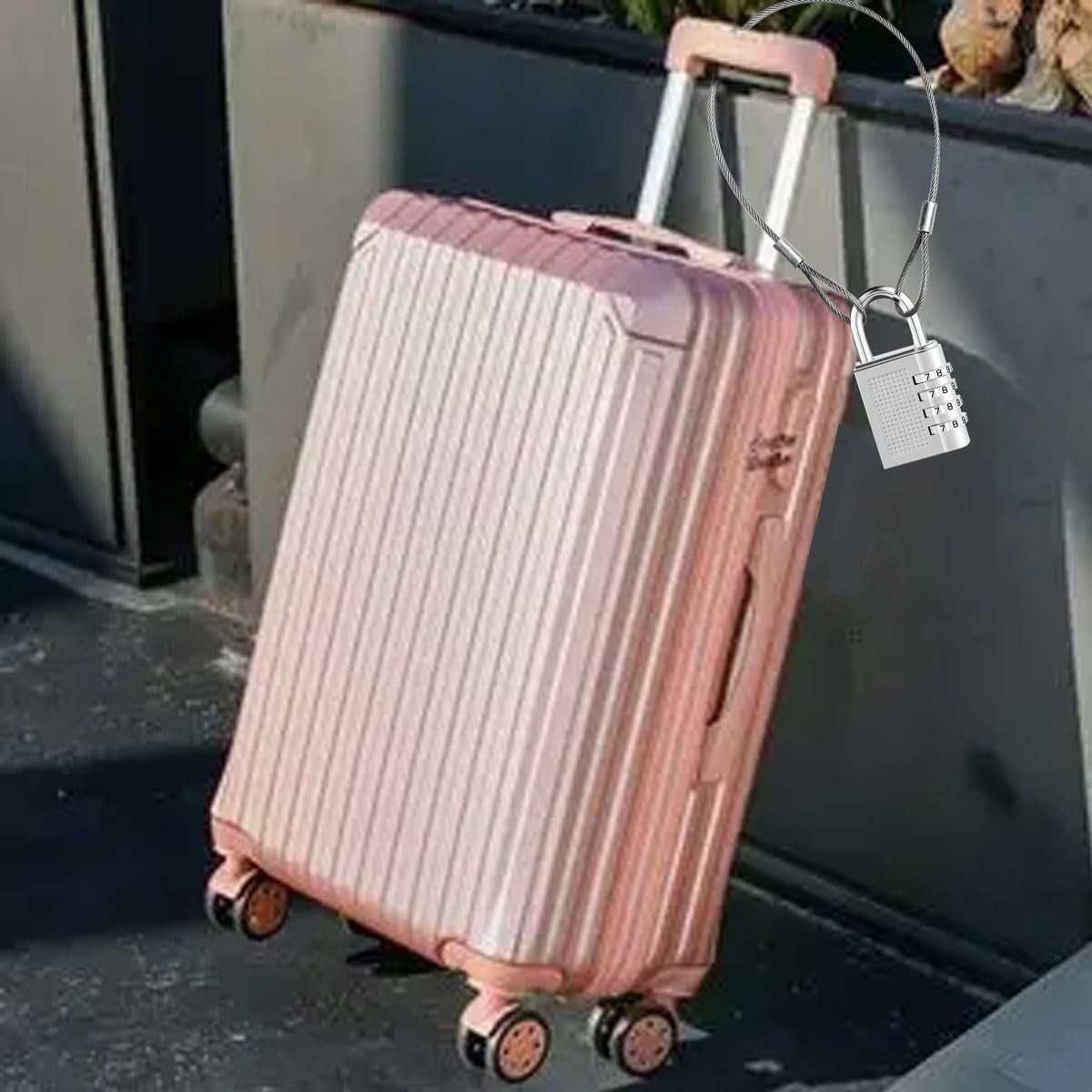 5 Pack Luggage Lock Safety Cable, Stainless Steel Cable with Loops, Stainless...