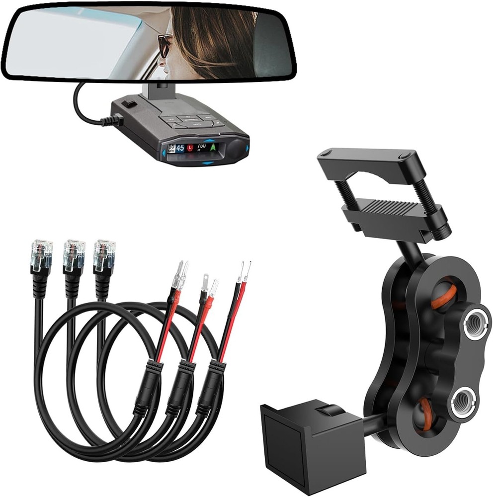 Radar Detector Mount with Hard Wire Power Cord
