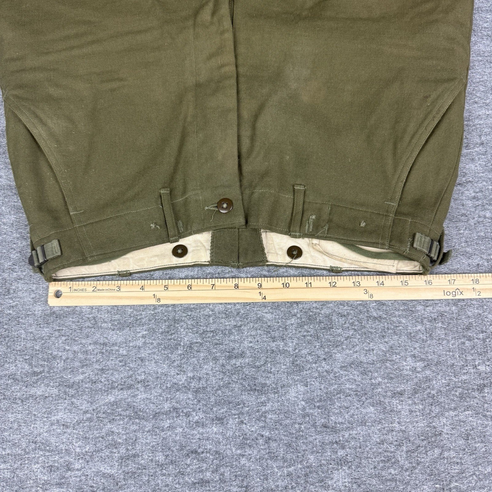 Vintage US Military M-1951 Wool Field Trousers Army Olive Drab Pants Medium Reg