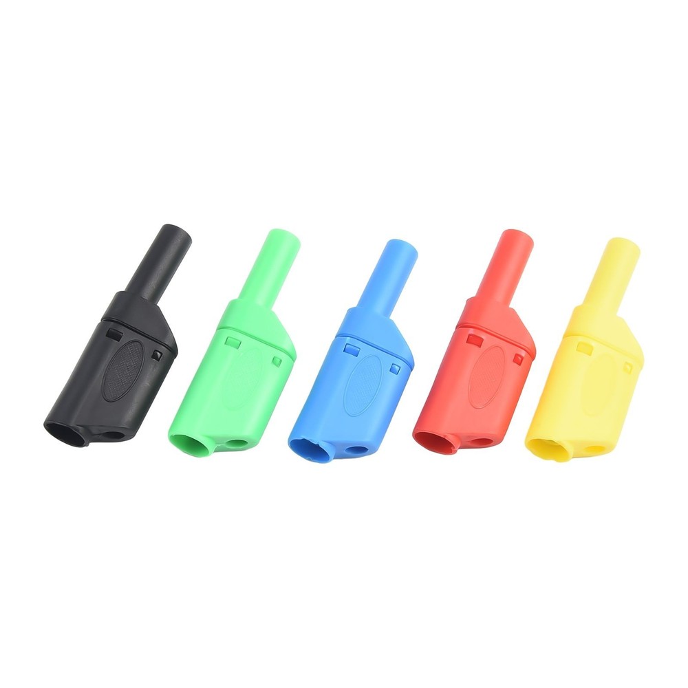 Retractable Sheath Stackable Solder Connectors 5pcs Set 4mm Safety Design