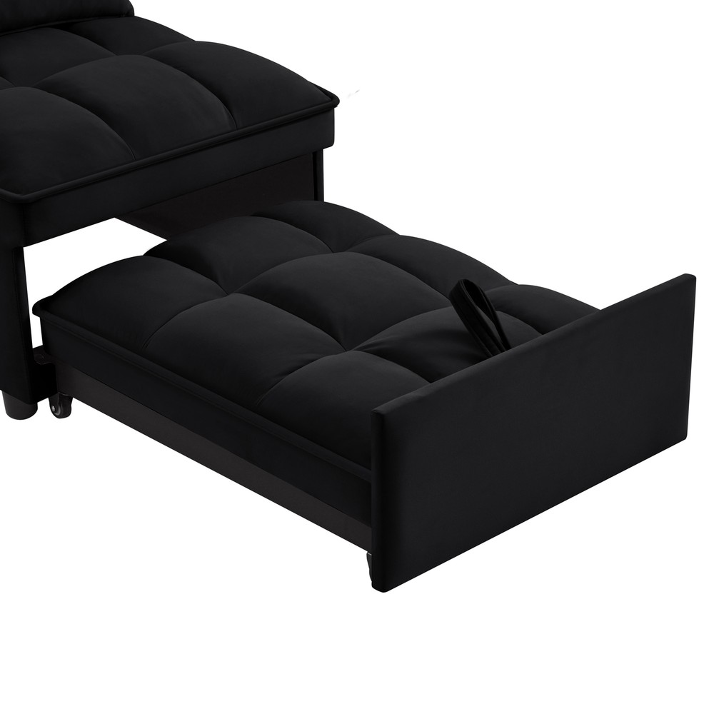 Sofa Bed 4-in-1 Convertible Sofa Couch Velvet Pull-out Sofa Adjustable Backrest