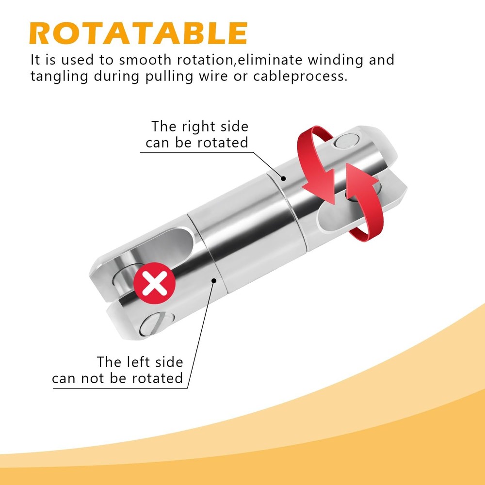 1 Pack 3 Ton Cable Pulling Swivel Electricity Construction Wire Breakaway
