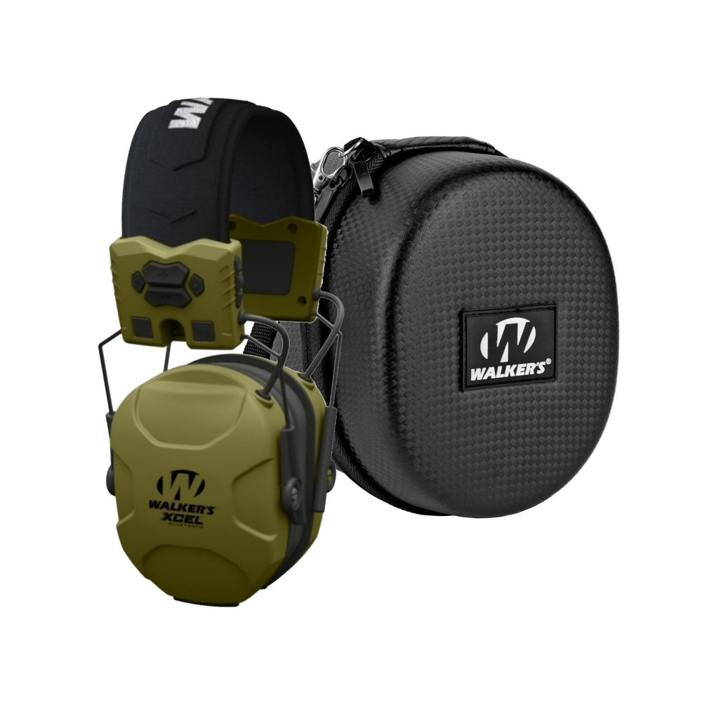 Walkers XCEL 500BT Digital Electronic Muff Protective Case Bundle (Green)