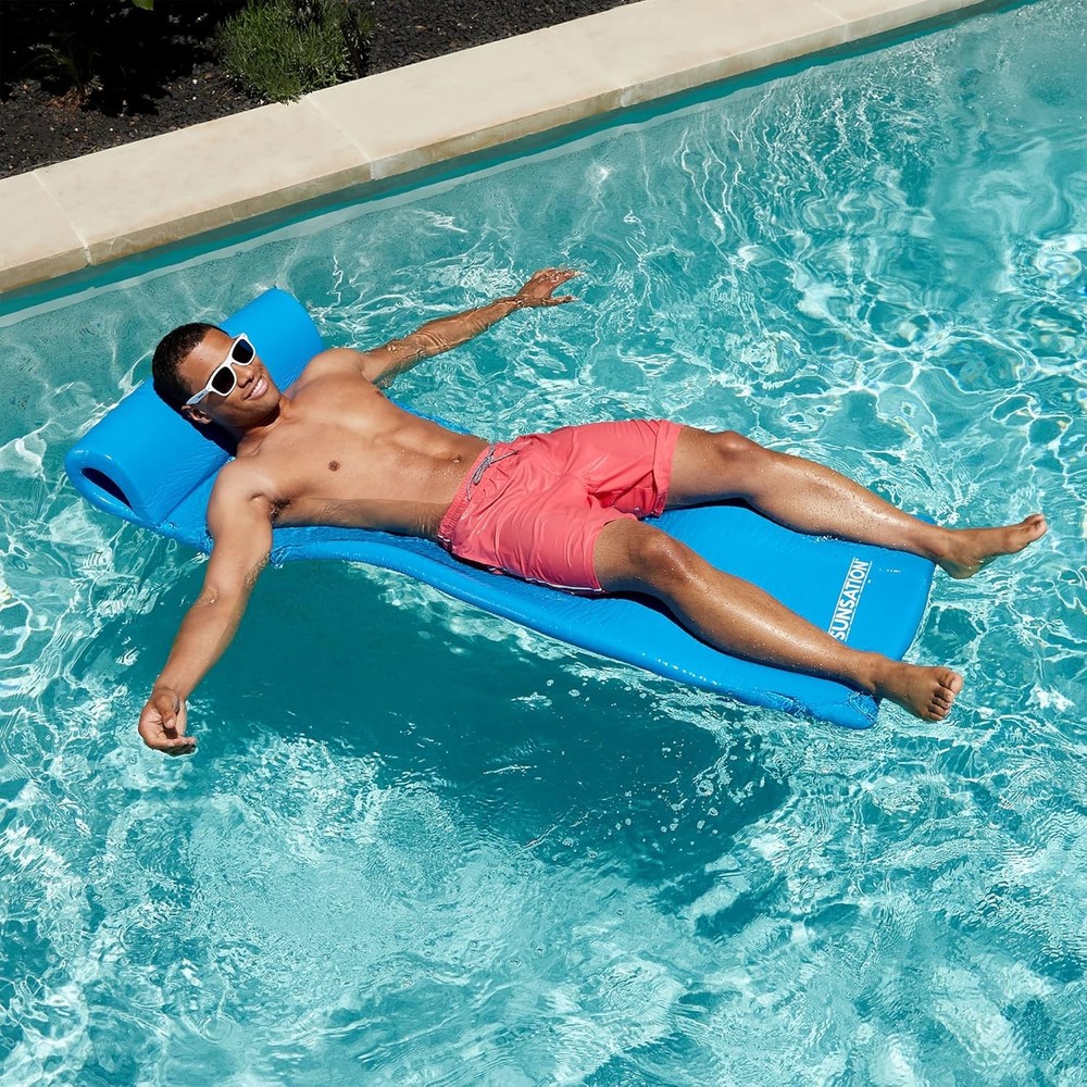 Sunsation Thick Foam Pool Float Lounger w/Headrest