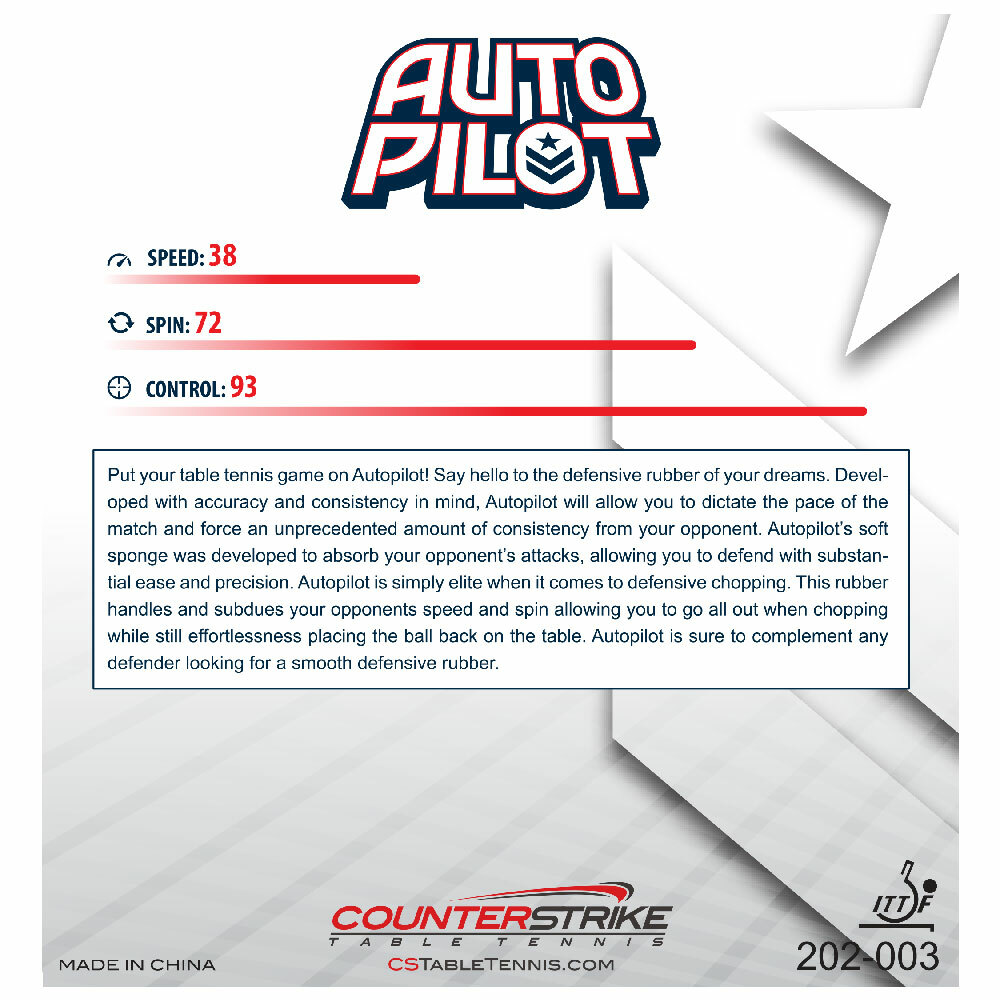 Auto Pilot | Beginner Table Tennis Rubber | Ping Pong Rubber | ITTF Approved