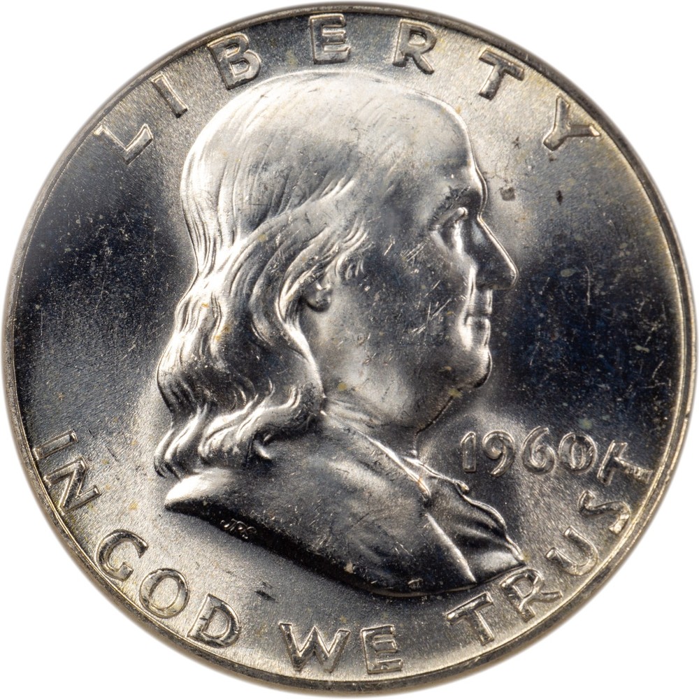 1960 Franklin Half Dollar - NGC MS65 - Kraft Envelope Toned Reverse!