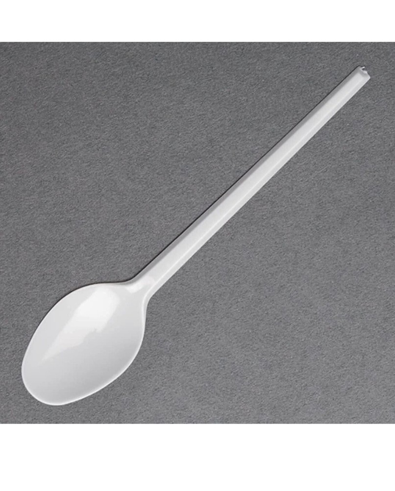 White Plastic Tea Spoons, 100 Per Pack,Disposable/reusable
