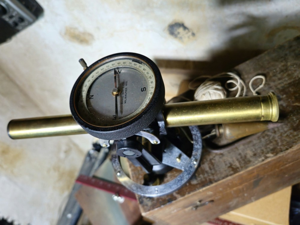 Antique David White Surveyors Transom, Level, Compass