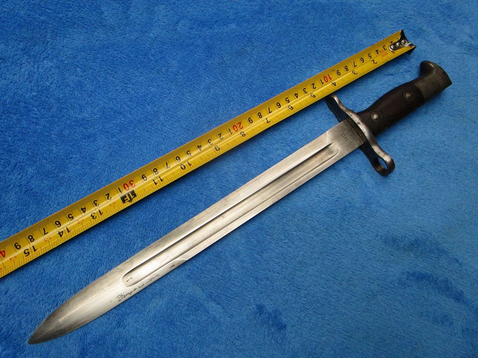 ORIGINAL VINTAGE US M1892 KRAG RIFLE BAYONET AND SCABBARD MADE IN 1903