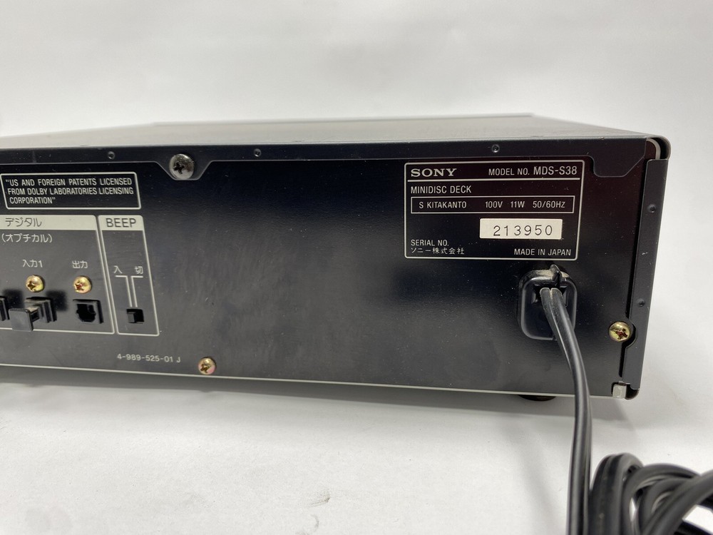 SONY MDS-S38 Black MD Deck Recorder Body Only Fully Tested Working