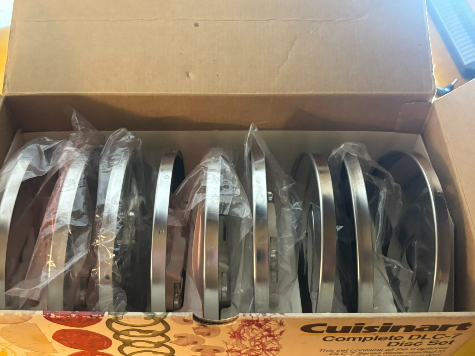 Cuisinart DLC-7 Complete 9 Blade Disc Set in Box EUC ~ Plus DLC-037 Med. Blade
