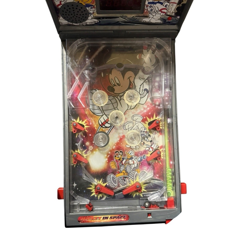 Vintage Disney Mickey In Space Table Top Pinball Machine